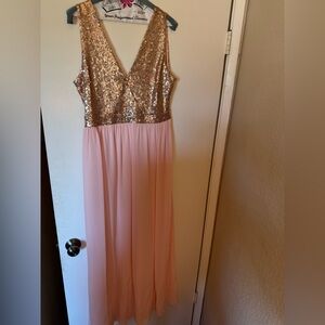 Charlotte Russe Gold Sequin and Pink Dress